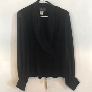 L Fancy Sparkly black blouse